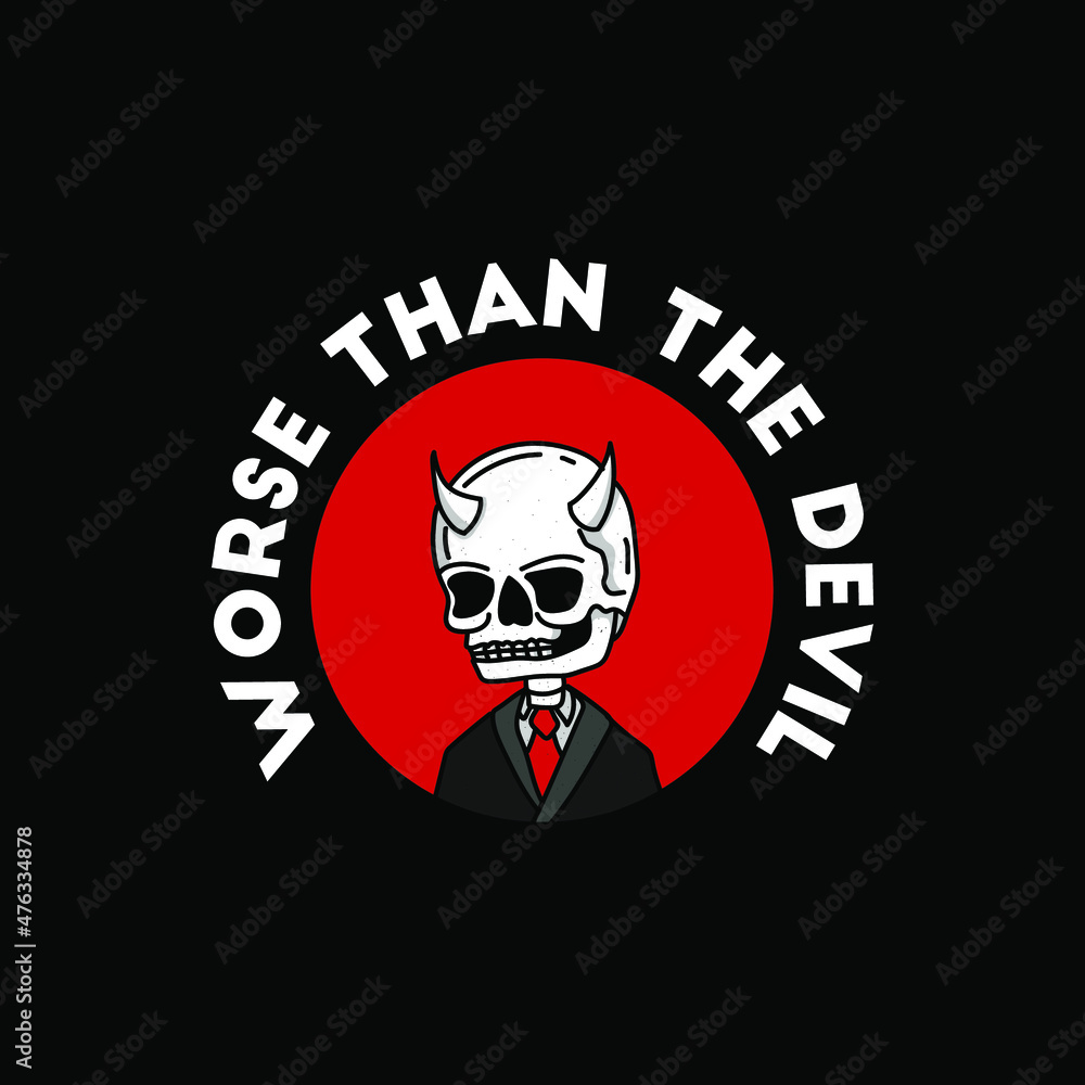 Cute Devil Logo for Tshirt Design Illustration