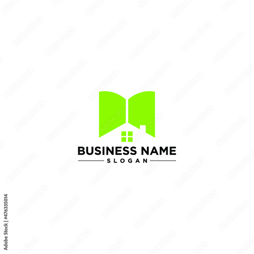 Book House Logo Simple Modern Vector Design Book House Logo Simple Modern Vector Design