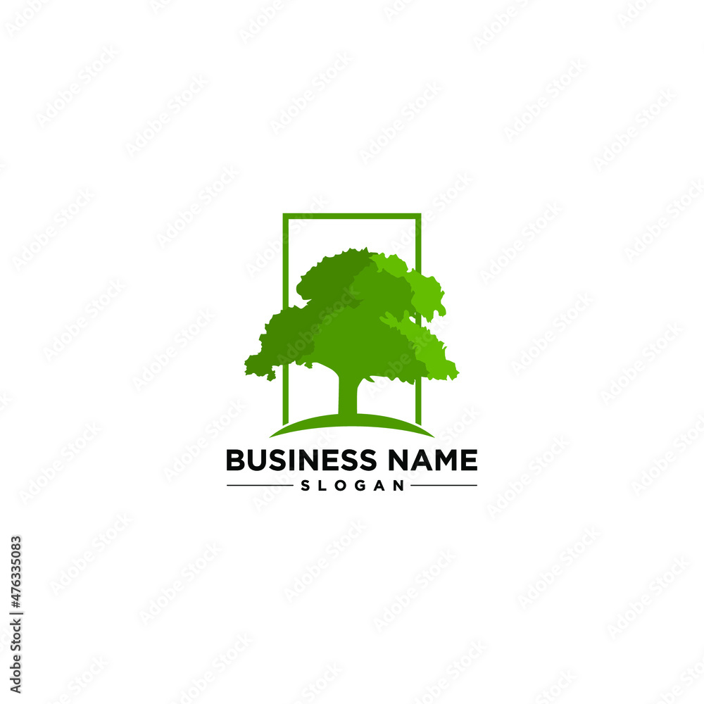 SImple Luxury Oak Tree Logo Design
