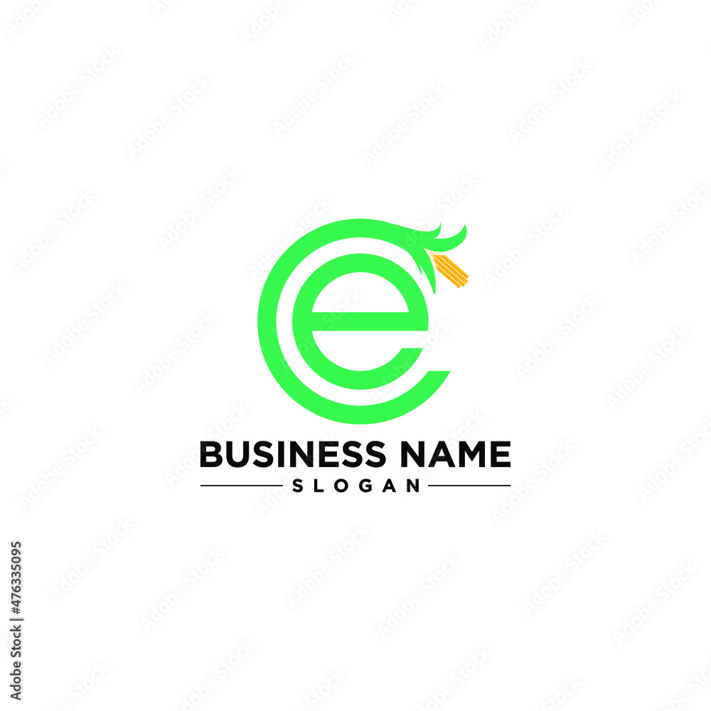 EC Corn Leaf Simple Modern Logo EC Corn Leaf Simple Modern Logo