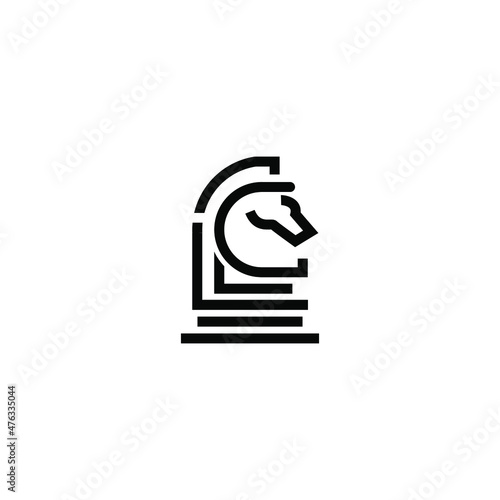 Horse Knight Chess Head Simple Modern Logo Design Vector