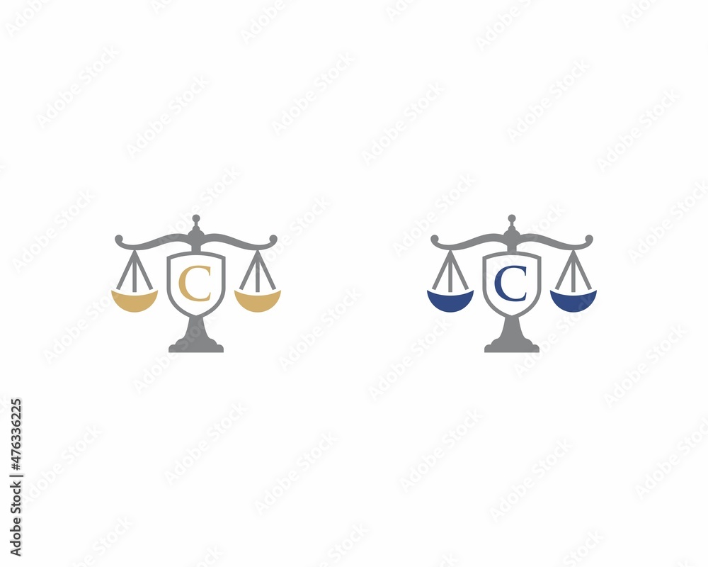 Letter C Logo With Scale of Justice Logo Icon 002 Letter C Logo With Scale of Justice Logo Icon 002