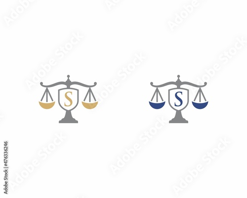 Letter S Logo With Scale of Justice Logo Icon 002