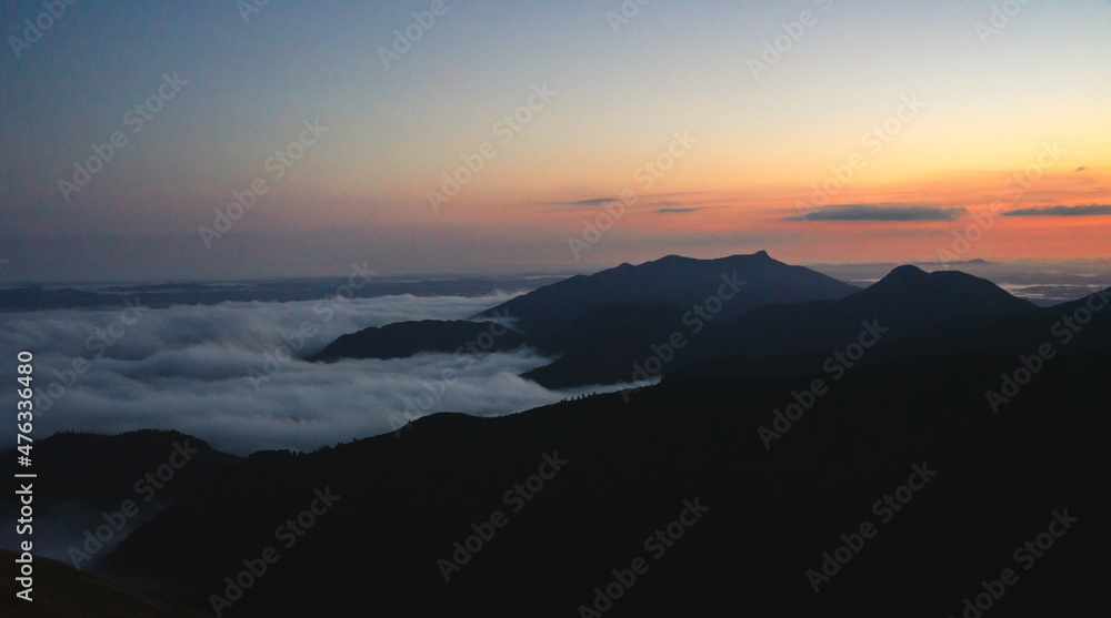 sunrise over the sea of clouds