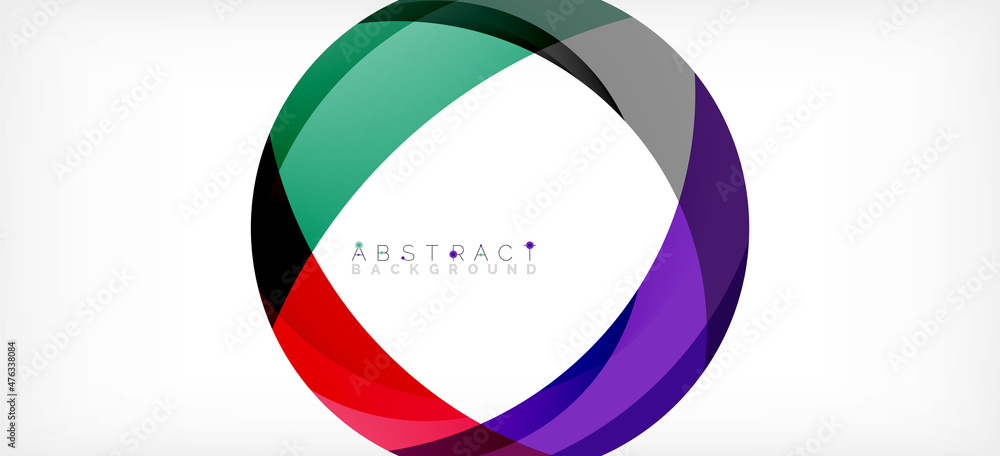 Geometric abstract background. Circle created with overlapping color shapes. Vector Illustration For Wallpaper, Banner, Background, Landing Page Geometric abstract background. Circle created with overlapping color shapes. Vector Illustration For Wallpaper, Banner, Background, Landing Page