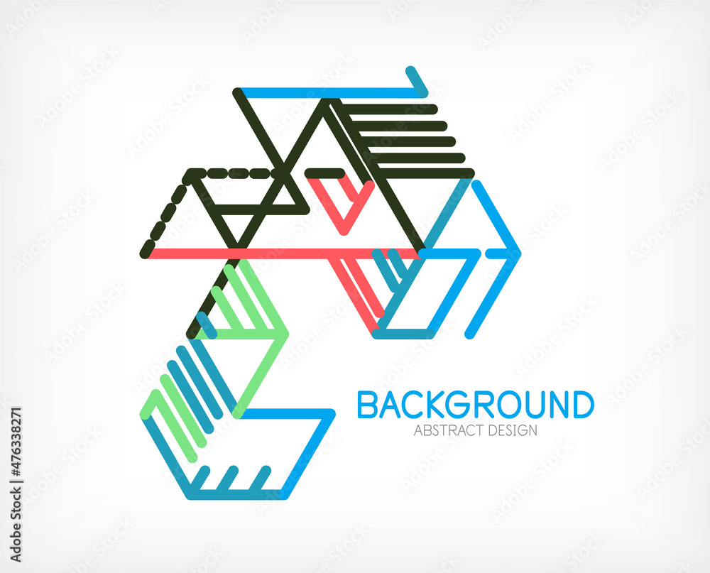 Abstract background. Color lines on white background. Linear abstract composition. Techno or business concept for wallpaper, banner, background, landing page Abstract background. Color lines on white background. Linear abstract composition. Techno or business concept for wallpaper, banner, background, landing page