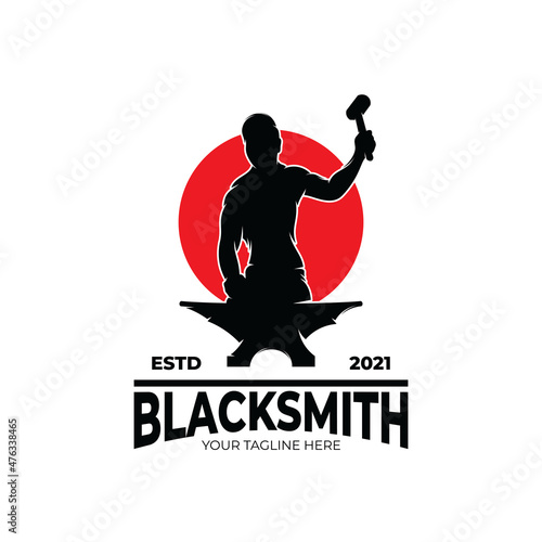 Blacksmith logo design inspiration vector
