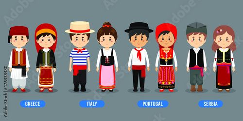 Character in Different National Costumes