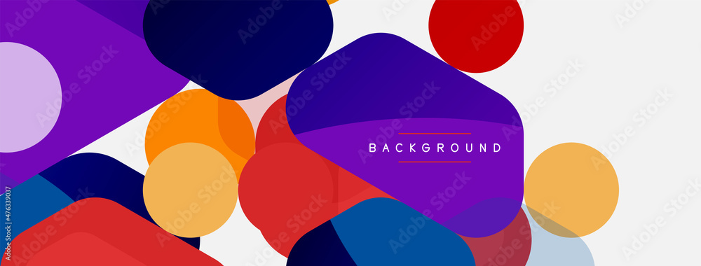Abstract round geometric shapes and circles background. Trendy techno business template for wallpaper, banner, background or landing Abstract round geometric shapes and circles background. Trendy techno business template for wallpaper, banner, background or landing