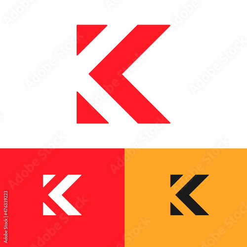 Free Download Letter K By Triangles Vector Logo Design - GFXLoad