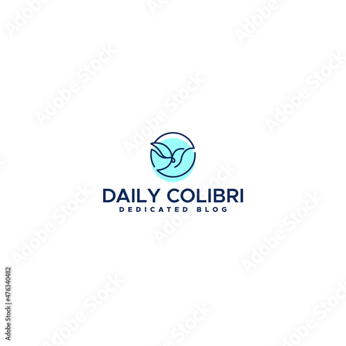 Simple flat design Daily Colibri logo design © LogoKerens