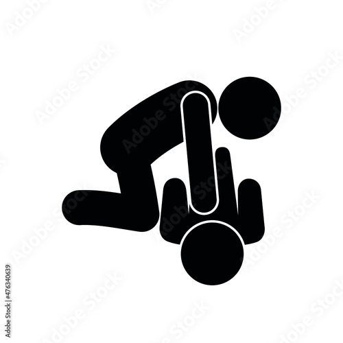 sign cardiopulmonary resuscitation, simple vector icon, man doing heart massage