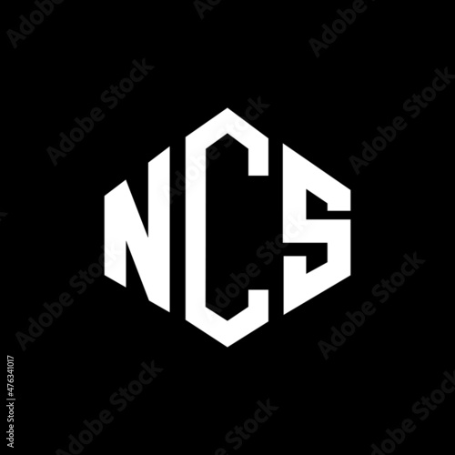 NCS letter logo design with polygon shape. NCS polygon and cube shape logo design. NCS hexagon vector logo template white and black colors. NCS monogram, business and real estate logo. photo