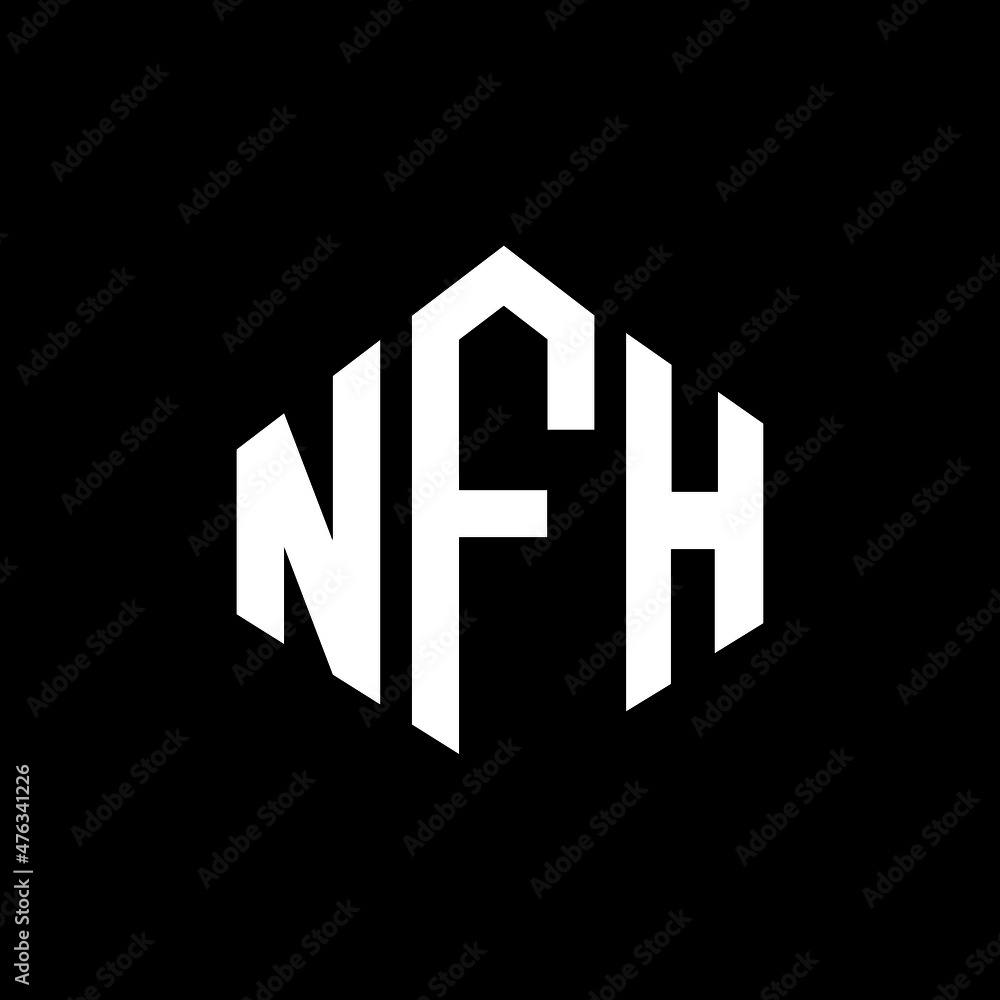 NFH letter logo design with polygon shape. NFH polygon and cube shape ...
