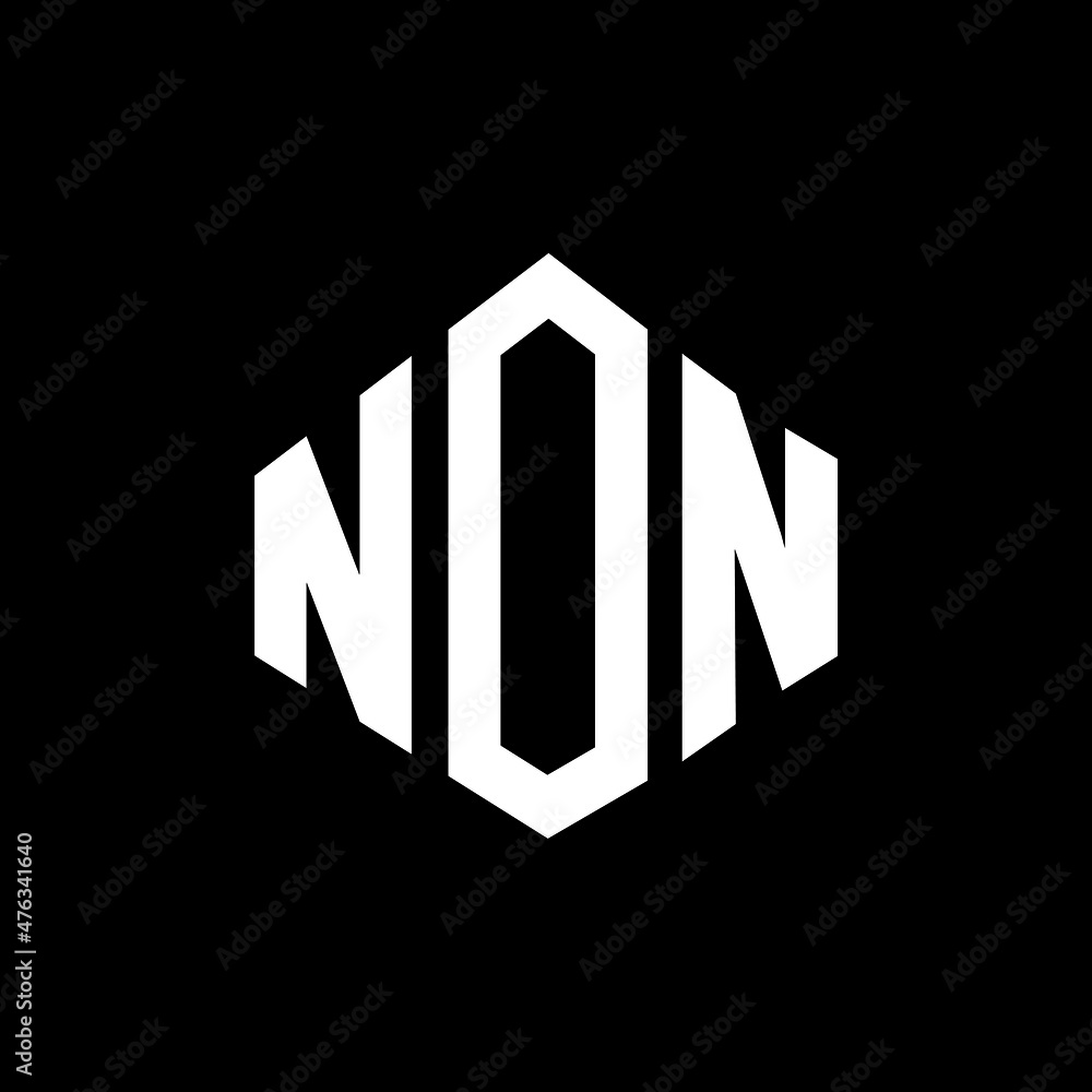 NON letter logo design with polygon shape. NON polygon and cube shape logo design. NON hexagon vector logo template white and black colors. NON monogram, business and real estate logo.