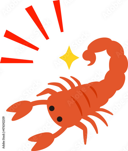 毒針を掲げたサソリ