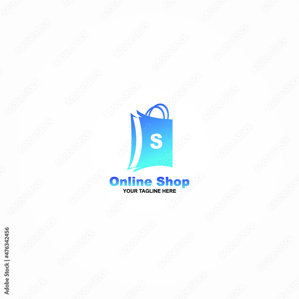 online shop logo vector simple and elegant design
