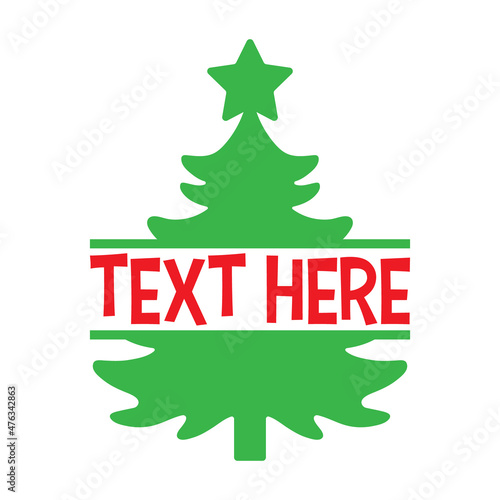 Vector Christmas Tree Name Frame