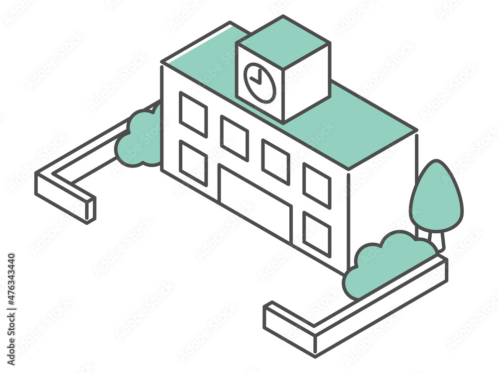 simple overlooking illustration of building
