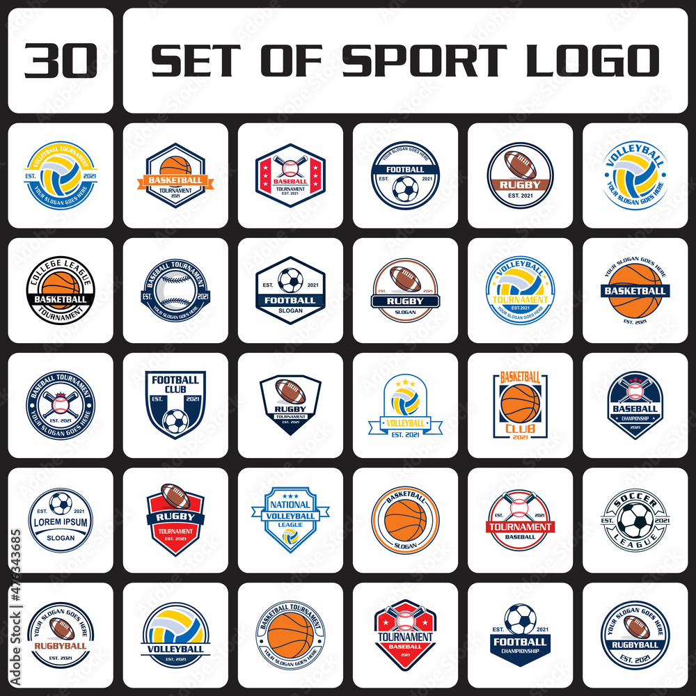 a set of sport logo , a set of ball logo