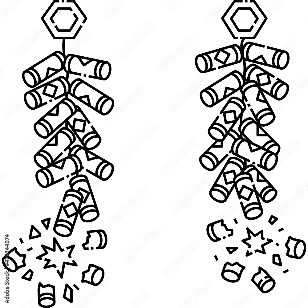 chinese fire crackers exploding outline illustration for chinese new year, greeting, website, web, application, presentation, printing, document, poster design, etc. chinese fire crackers exploding outline illustration for chinese new year, greeting, website, web, application, presentation, printing, document, poster design, etc.