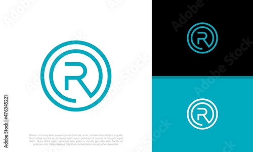 Initials R logo design. Initial Letter Logo. 