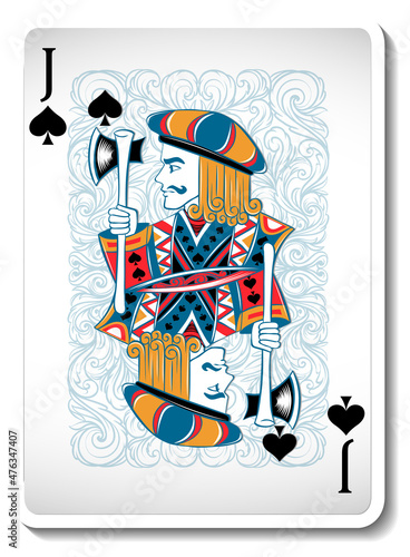 Jack of Spades Playing Card Isolated