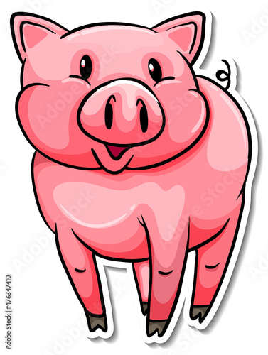 Pig farm animal cartoon sticker