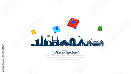 Happy Makar Sankranti Festival Background.