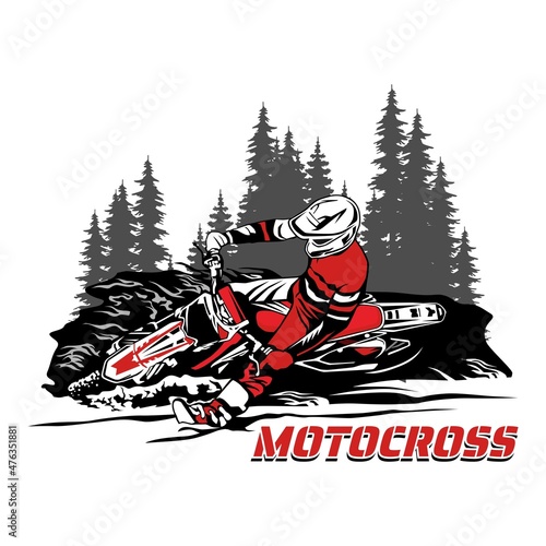 motocross sport logo icon design vector	