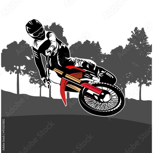 motocross sport logo icon design vector	
