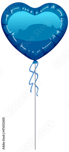 Blue heart balloon isolated