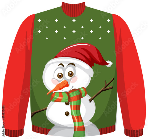 Christmas sweater with snowman pattern