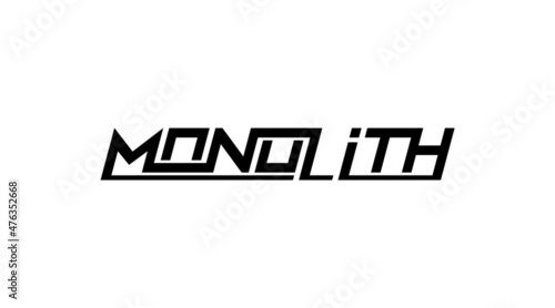 Фотография Monolith typography logo design.