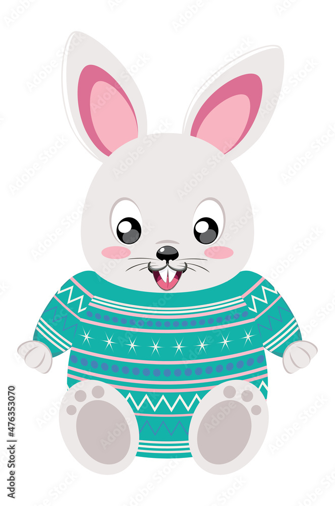 Fototapeta premium Bunny in winter clothing
