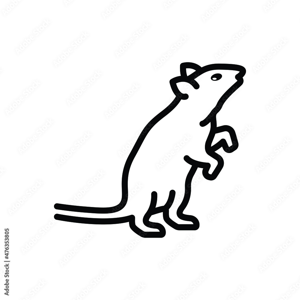 Black line icon for rat mouse