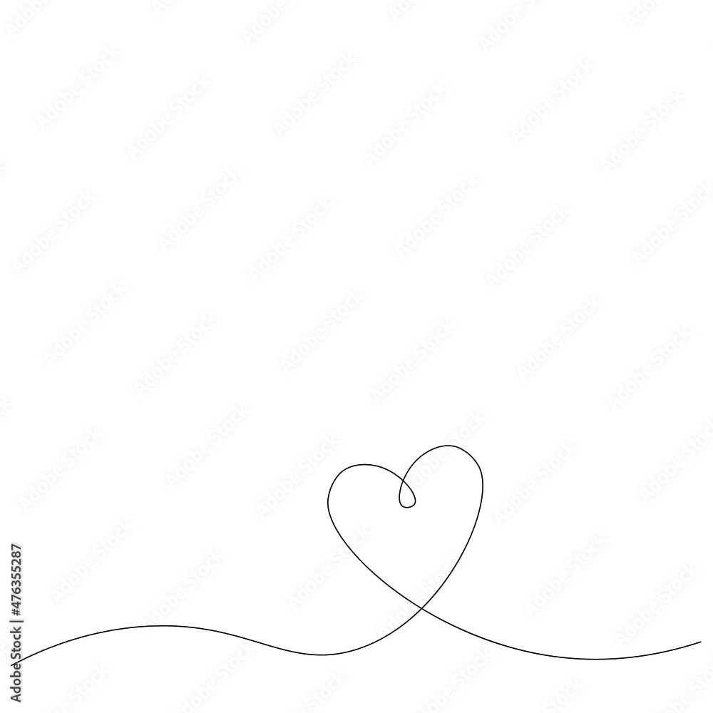 Heart line draw vector illustration