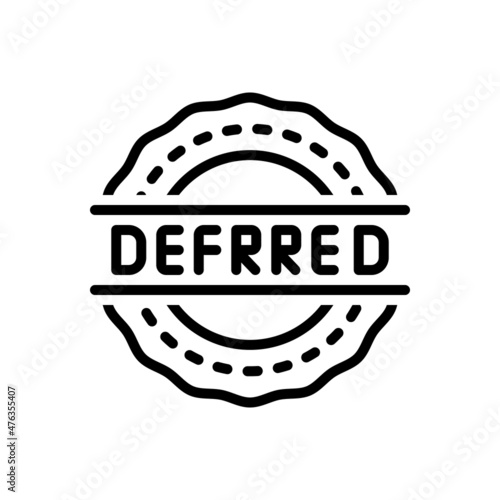 Black line icon for deferred