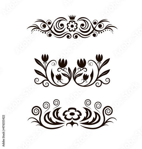 Flower pattern in tribal tattoo style