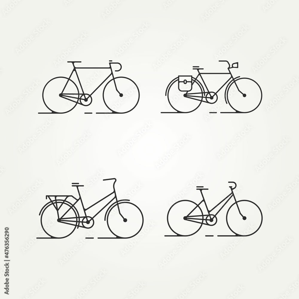 bicycle minimalist line art icon logo template vector illustration design bicycle minimalist line art icon logo template vector illustration design