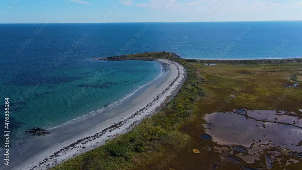 Seapoint aerial view between Seapoint Beach and Crescent Beach on Gerrish Island in Kittery Point, town of Kittery, Maine ME, USA. Seapoint aerial view between Seapoint Beach and Crescent Beach on Gerrish Island in Kittery Point, town of Kittery, Maine ME, USA.