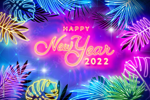 Wallpaper Mural Happy new year in neon style collection Torontodigital.ca