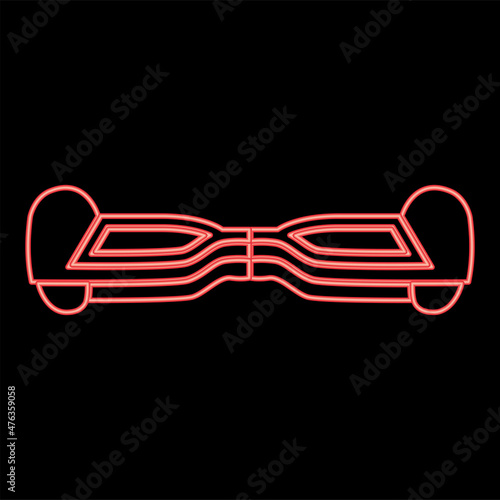 Neon gyroboard red color vector illustration image flat style