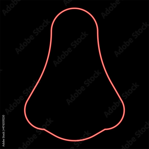 Neon nose red color vector illustration image flat style