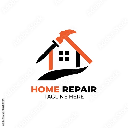 Home Repair Construction Building Logo Template Icon Design Vector