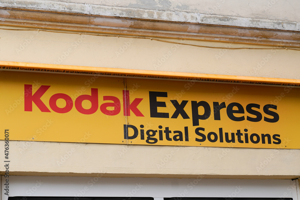 Kodak Express digital solutions store logo text and brand sign