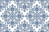 Retro Zmijanje vector seamless geometric cross-stitich pattern - traditional folk art design from Bosnia and Herzegovina 