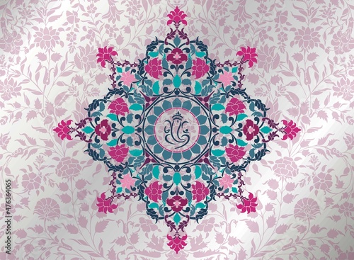 Ganesha, wedding card, royal Rajasthan, India	