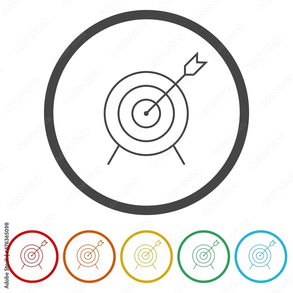 Target icon design isolated on white background, color set Target icon design isolated on white background, color set