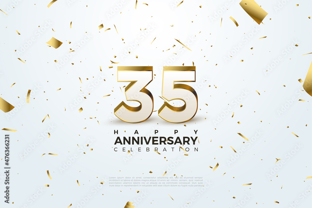 35th anniversary background illustration. Stock Vector | Adobe Stock